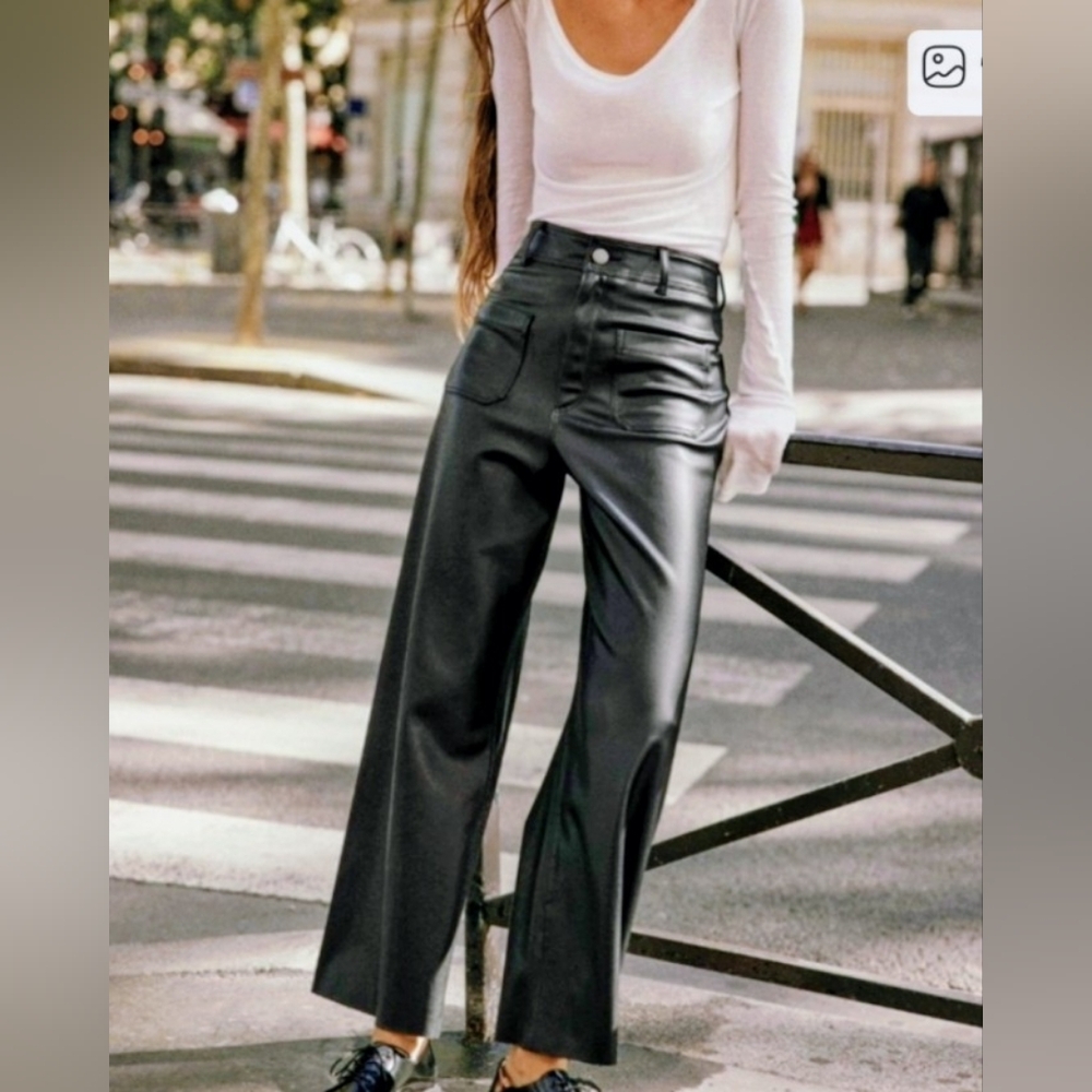NWOT Cropped Maeve Black Wide Leg Pants